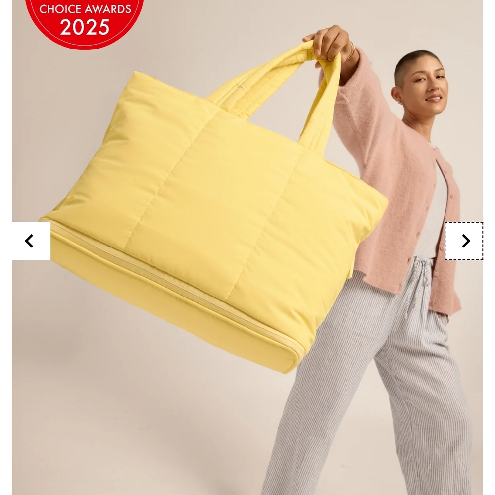 Yellow Quilted Tote Bag